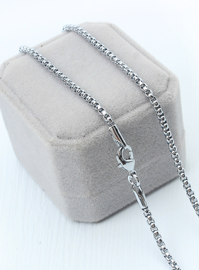 不褪色男士中长款防过敏盒子链