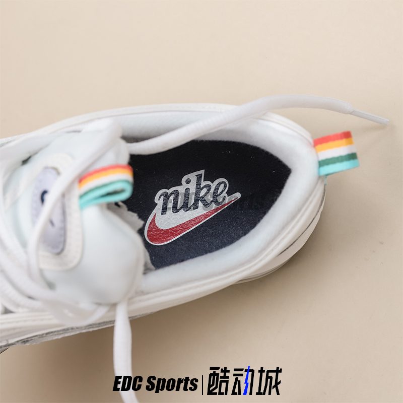 Nike耐克Air Max 97纯白彩虹女子气垫鞋低帮复古跑步鞋DH1592-100 - 图0