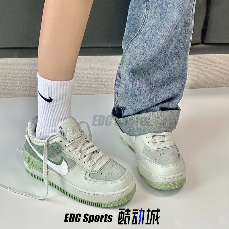 Nike耐克Air Force Shadow AF1灰绿反光空军一号女款CW2655-001 - 图1