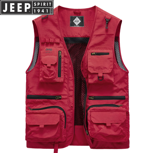 Jeep vest men's multi-pocket work vest