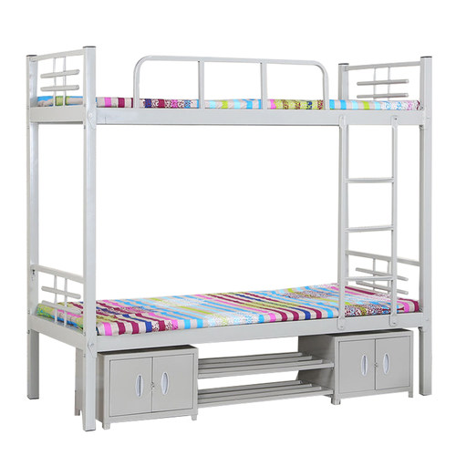 上下铺双层床 高低床上下铺铁床铁架单人床成人学生员工宿舍床 - 图3