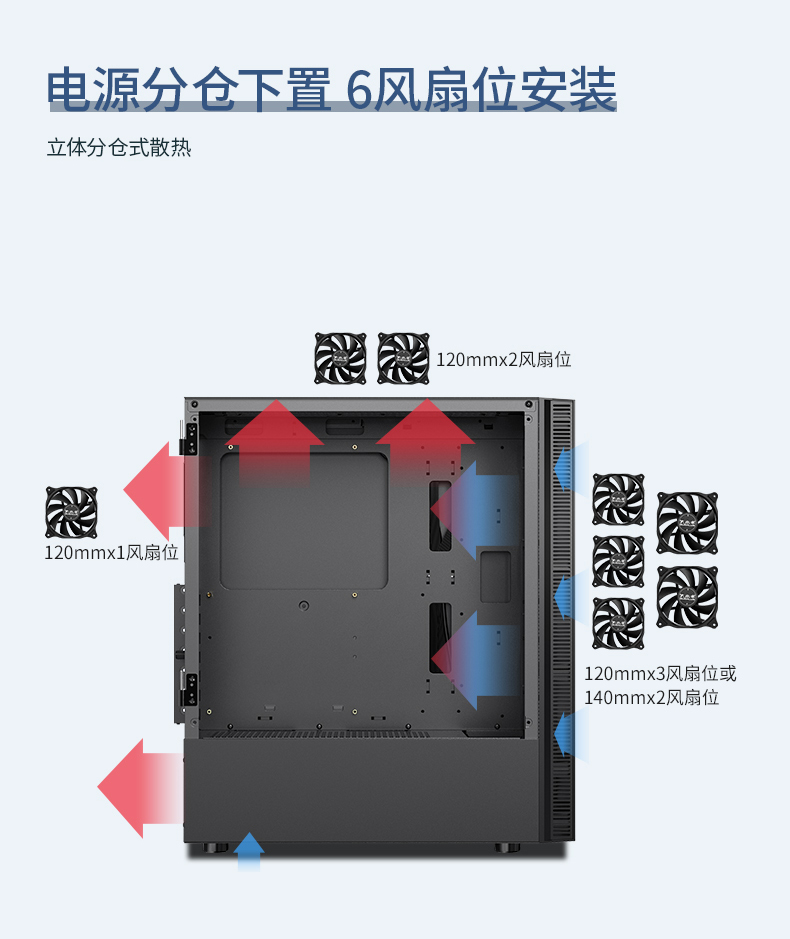 大水牛天宇台式主机游戏电脑机箱支持360水冷玻璃侧透E-ATX背线 - 图1