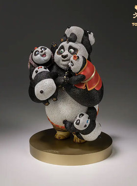 铜师傅功夫熊猫系列五福星工艺品