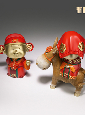 铜师傅铜工艺品百年好合摆件