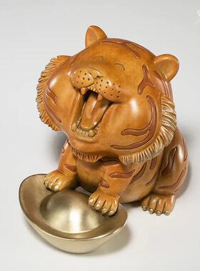 铜师傅开心小虎全铜摆件