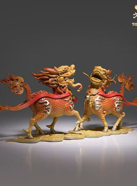 铜师傅全黄铜摆件祥瑞摆件麒麟