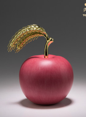 铜师傅岁岁平安苹果麦穗摆件