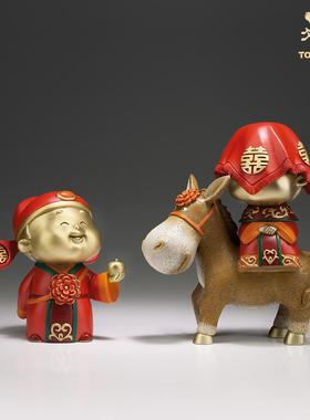 铜师傅铜工艺品百年好合摆件