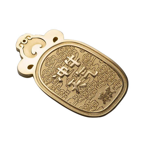 铜师傅 全铜摆件《牛气冲天令牌》铜工艺品 牛年 家居饰品 摆件 - 图3