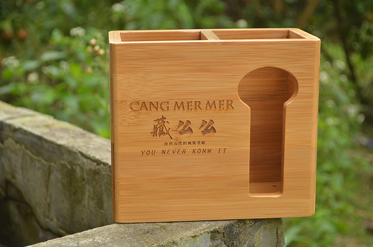 竹筷筒 筷子筒筷笼 筷子盒 创意竹木筷筒沥水筷桶/勺子筒餐具收纳 - 图1