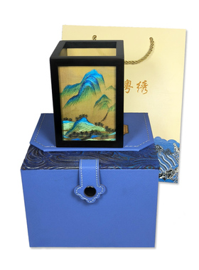 手工刺绣 实木笔筒粤绣广绣文创礼品 工艺品摆件广东特色特产