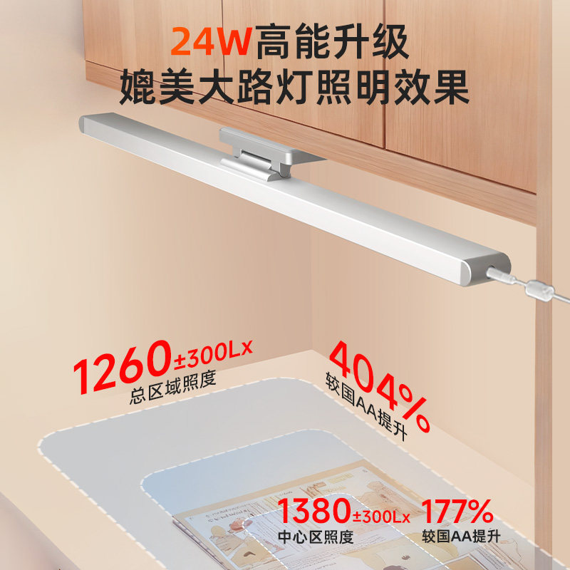 孩视宝全光谱护眼台灯儿童学习书桌可调节磁吸壁挂夹式灯AM53-24W