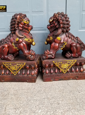 铜器大号铜狮一对宫门铜狮子故宫狮家居办公定做摆件