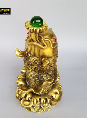 大号铜器鲤鱼金钱鱼铜鱼聚财鱼家居客厅桌面摆件工艺品