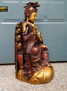 铜地母像铜器后土娘铜像地母元君像后土夫人铜摆件