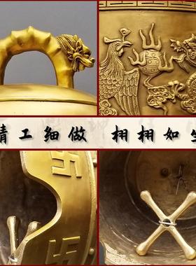 纯黄铜龙凤铜钟风铃佛钟屋檐