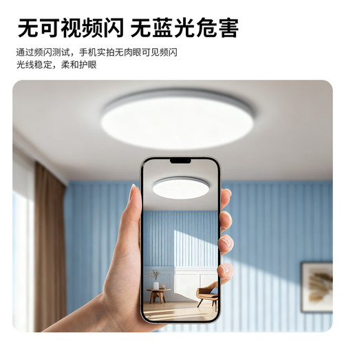 LED吸顶灯卧室灯客厅灯简约现代大气圆北欧书房阳台过道中山灯具 - 图1