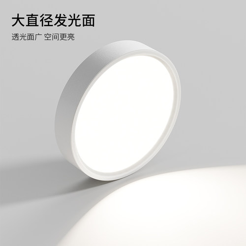 【美国普瑞】超薄明装筒灯圆形led小吸吊顶灯过道灯走廊天花射灯 - 图1