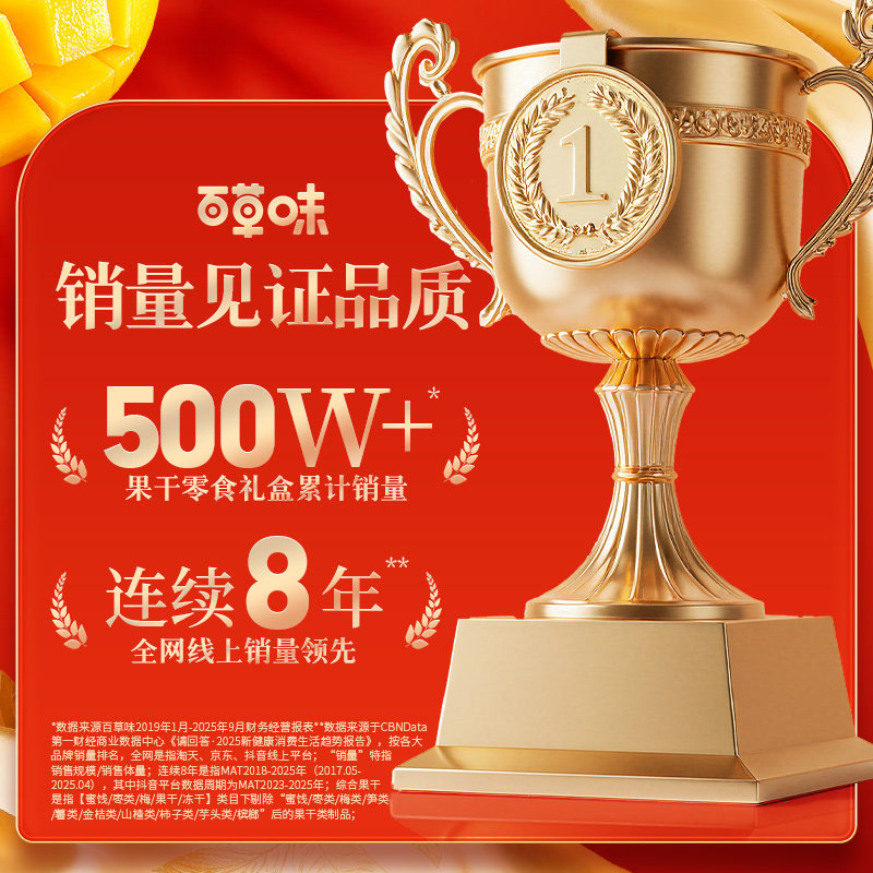 足足10袋啊！百草味缤纷水果干大礼包