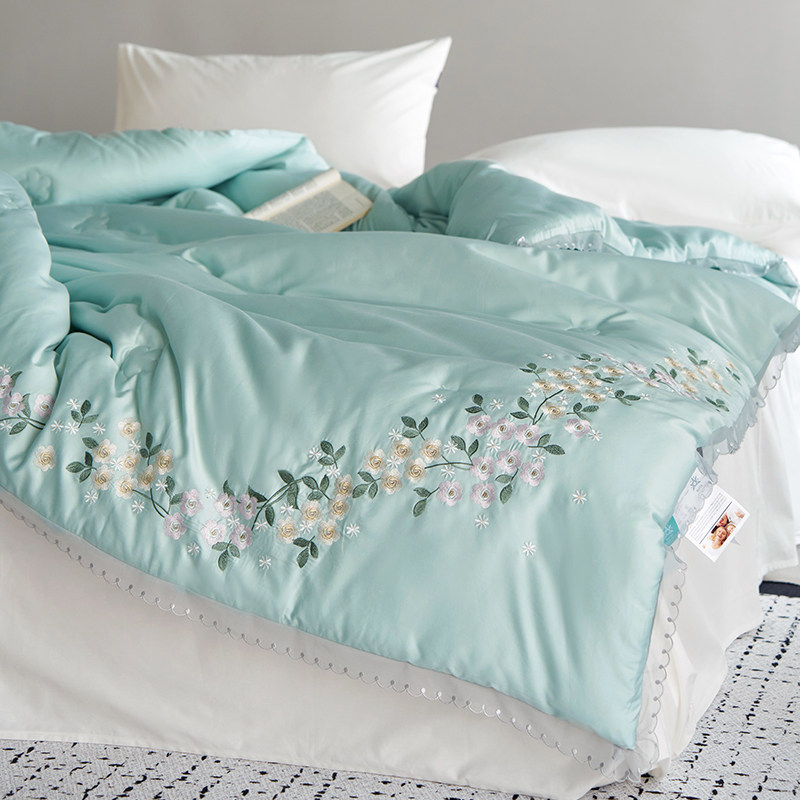可水洗60S天丝棉绣花被春秋被四季通用空调被子夏凉被双人冬被芯,淘宝优惠券,粉丝福利购,淘宝优惠卷
