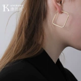 Модные квадратные элегантные демисезонные крупные серьги, изысканный стиль, популярно в интернете, европейский стиль