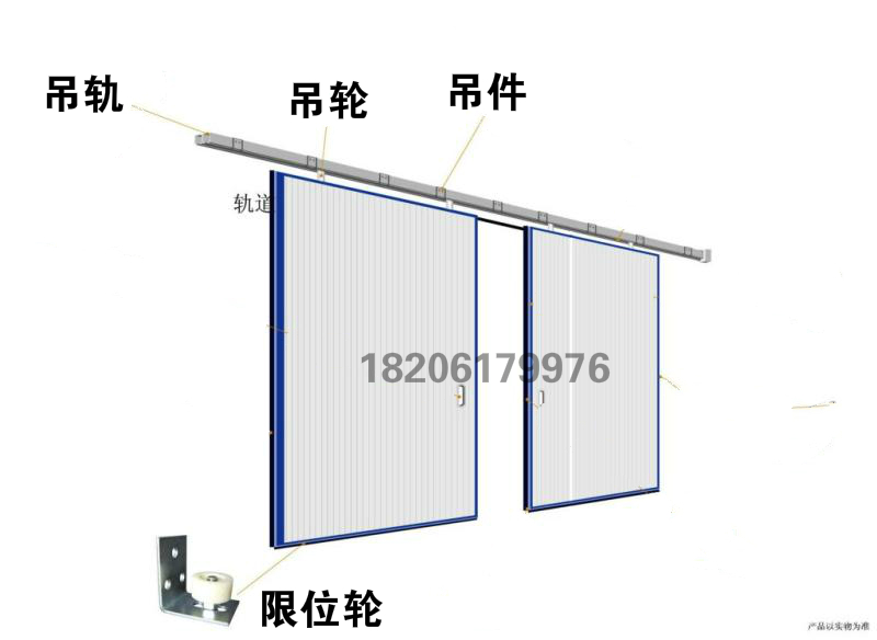 重型移门滑轮轨道 工业门推拉门吊轨 槽钢 承重450KG 吊轮滑轮 - 图1