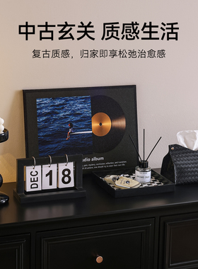 中古桌面入户玄关摆件画轻奢高档