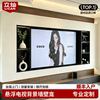 Stainless steel TV niche embedded 85/75 inch suspended TV background wall custom 100 metal TV cabinet