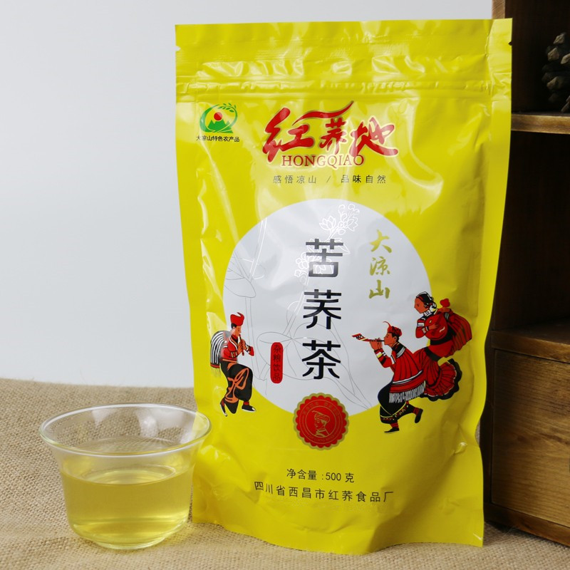 红荞地苦荞茶500g方颗粒麦香型饭店茶叶四川大凉山荞麦茶正品包邮-图2