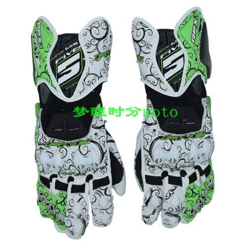 FIVE 5 GLOVE RFX1长款真皮 赛车手套 摩托车手套 骑士手套黑色 - 图0