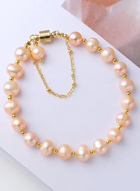 天然珍珠手链简约百搭礼物轻奢手环女小众设计送闺蜜个性创意手串