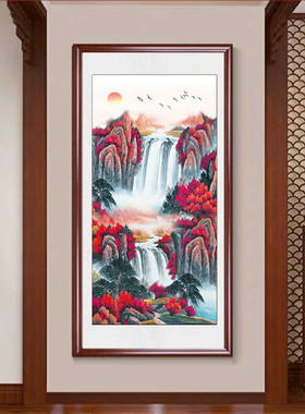 走廊挂画道风水过壁山图靠
