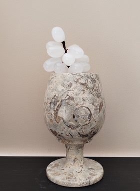 中古风宅寂风海底化石珊瑚石巴基斯坦家居装饰摆件手工艺品酒杯