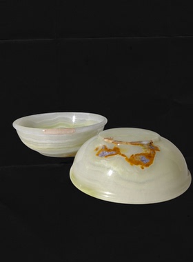 九卿 天然玉石碗首饰水果收纳盘高级客厅样板房民宿摆件拍照道具