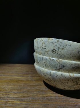 天然虫草珊瑚石化石大理石封釉收纳盘餐碗九卿