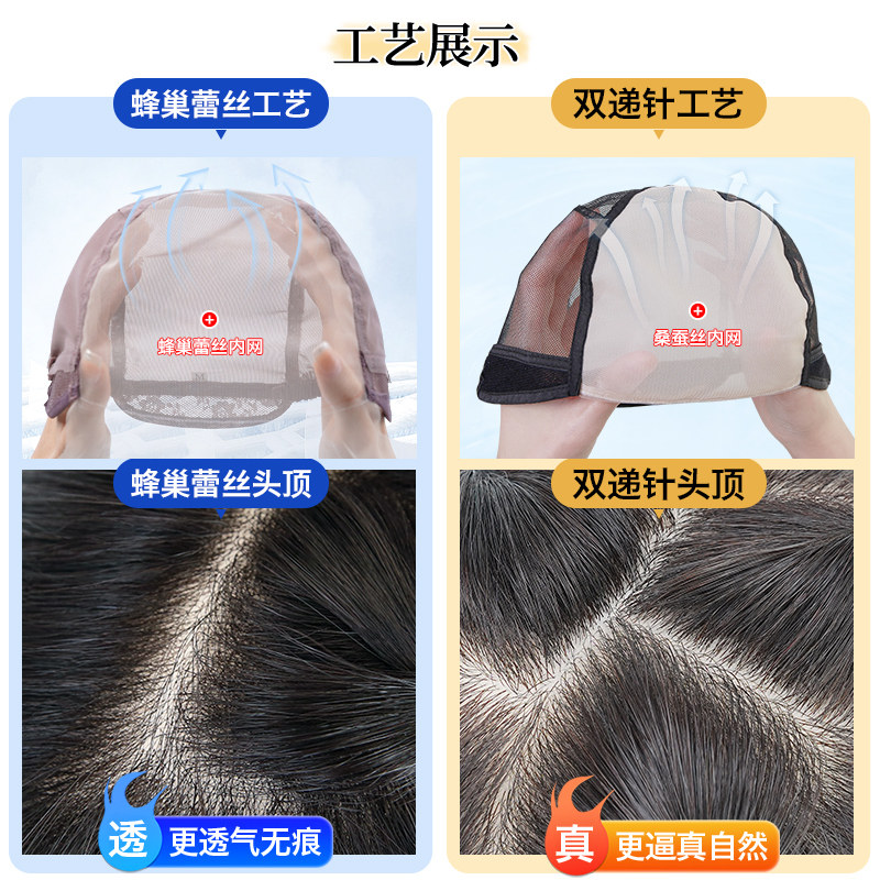 美禾 双递针假发女长卷发真发全真人发逼真蓬松自然麦穗卷假发套,淘宝优惠券,粉丝福利购,淘宝优惠卷