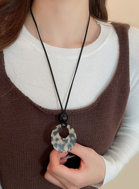 个性挂脖可颂牛角包包项链