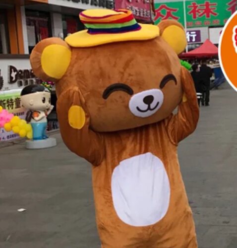 充气网红熊人偶服装大头熊可爱行走卡通cos头套小熊玩偶衣服道具 - 图0
