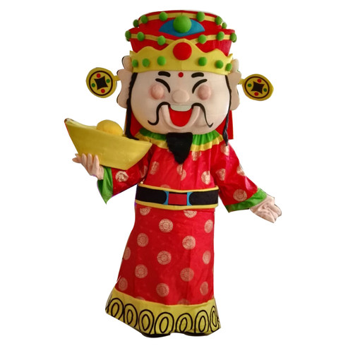 财神爷人偶服装卡通cos头套表演道具龙年吉祥物新年年会玩偶寿星 - 图3