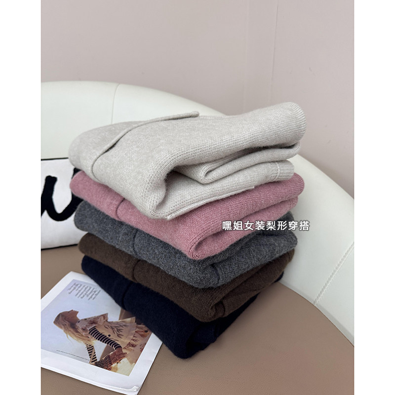 花香肉桂】韩系慵懒风单排扣显瘦毛衣休闲百搭双口袋针织外套女秋 - 图1