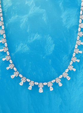 Witther不规则切割满钻水滴项链轻奢高级感小众设计锁骨链秋冬女