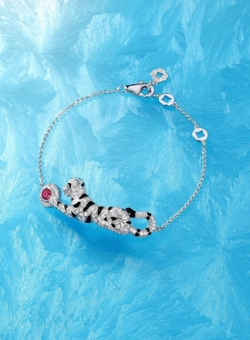 Witther原创设计满钻豹子手链轻奢高级感滴油斑点猎豹手链女小众