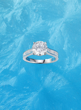 Witther满钻四爪钻戒指925纯银时尚通勤精致高级感钻戒送女友礼物