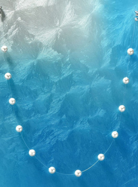 Witther小众设计鱼线6mm珍珠项链满天星女经典简约优雅送老婆礼物