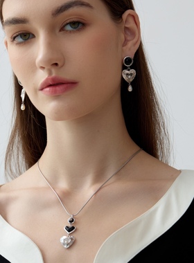 SOLDEVERANO蕃秀小众设计芯心相印项链轻奢高级感925银爱心锁骨链