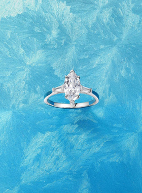 Witther钻石马眼戒指女小众轻奢S925纯银方糖高级感时尚白钻尾戒