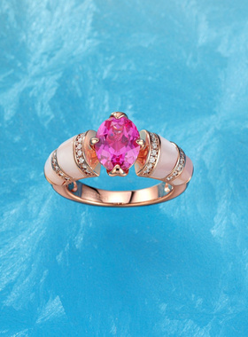 Witther原创小众设计红刚玉蛋面戒指女925纯银轻奢高级感天然宝石