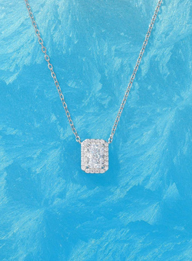 Witther小众设计冰糖项链轻奢925银高级感方糖吊坠锁骨链秋冬礼物