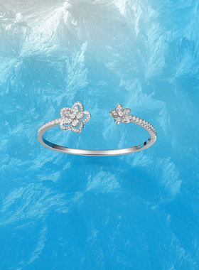 满钻镂空繁花开口手镯女小众轻奢