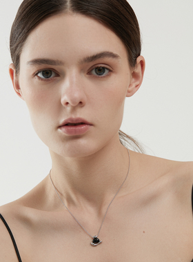 SOL DE VERANO蕃秀 玛瑙黑曜项链小巧百搭小众设计感纯银送女友